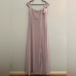 Elegant Lilac Off-Shoulder Bridesmaid or Prom Dress